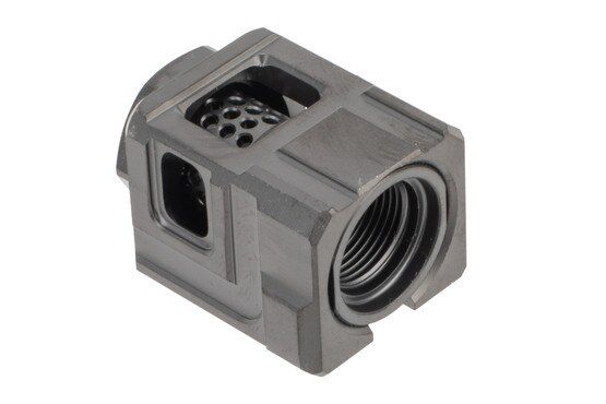 Black CGS Group Qube 9mm Pistol compensator 1/2x28